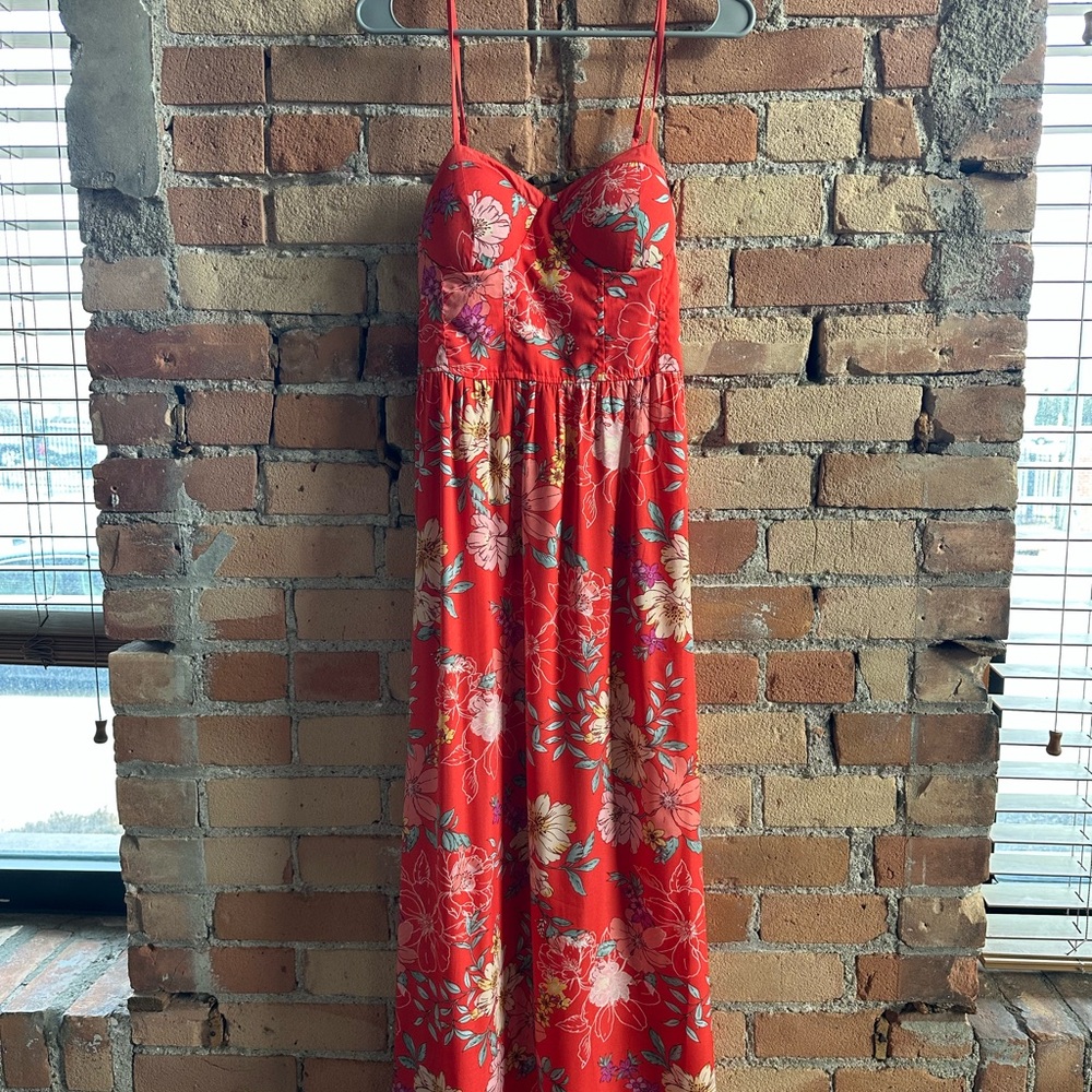 Floral Red Maxi Dress